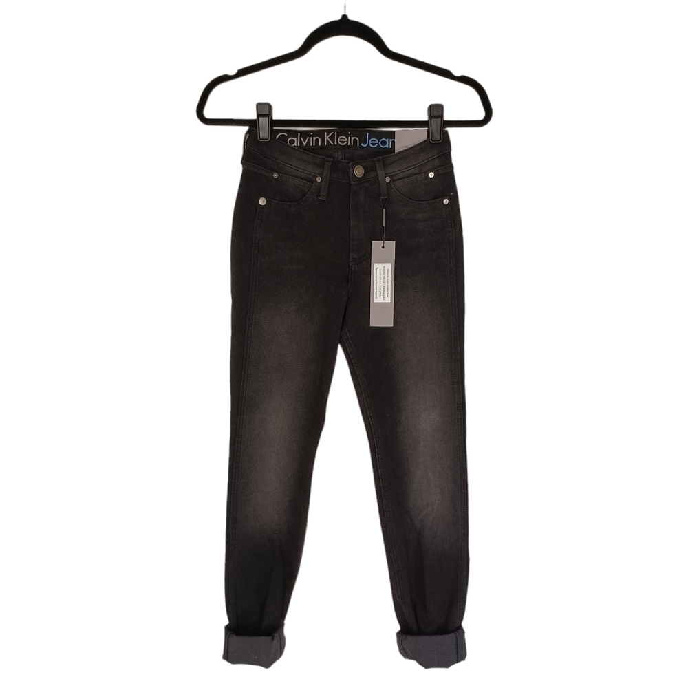 CALVIN KLEIN JEANS Justin Bieber Tour Black Sculpted Skinny Denim Jeans 26 NWT